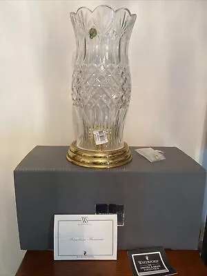 Waterford Crystal Fitzwilliam Hurricane Candle Lamp With Brass Base Lmtd 273/500 • $348.99