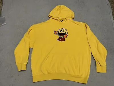 Pac-Man Sweatshirt Hoodie Men's XL Yellow Long Sleeve Embroidered • $19.99