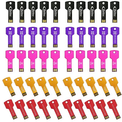 Lot 50PC 1/2/4/8/16GB Key Shaped USB Flash Drive Memory Stick U Disk Custom Logo • $163.89