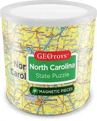 North Carolina State 60 Piece Magnetic Jigsaw Puzzle Geotoys New • $17.99