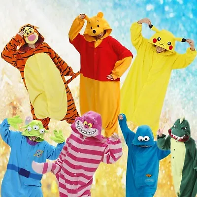 Unisex Cosplay Anime Pyjamas Costume Adult Hoodies Animal One Piece Sleepwear • £25.99