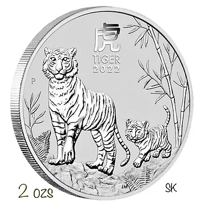 2022 Lunar Tiger 2 Oz Silver Coin • $120