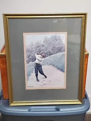 Arthur Burdett A.B. Frost Print Lithograph “Bunkered” Golf Framed 21.5  X 17.5  • $39.20