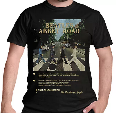 £14.89 • Buy The Beatles Abbey Road  8 Track T Shirt OFFICIAL Black New S-2XL 279MB