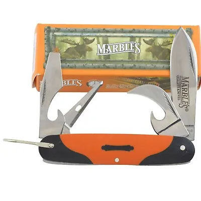 Marbles Black Orange G10 Scout Pocket Camp Knife • $18.75