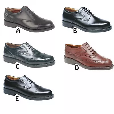 Mens Wide Fitting Shoes Black / Brown Leather Gibson Oxford Brogues 2000+ Sold • £36.98