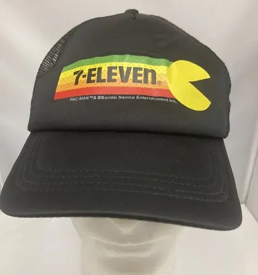 Limited Edition Pac-Man 7-Eleven 7-11 Trucker Hat Snapback In Black Namco • $12.95