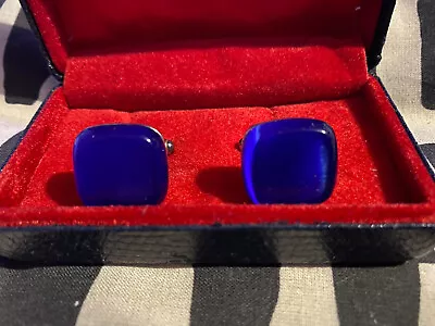 £39.99 • Buy Vintage Sterling Silver Cufflinks Glass Art Deco Peaky Blinders 007