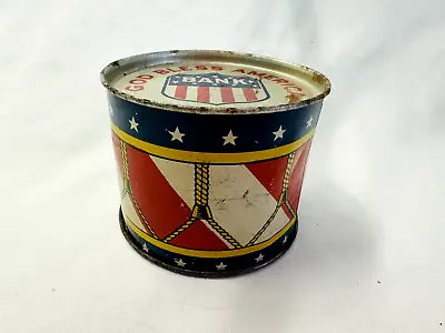 Old Vtg J CHEIN God Bless American Drum Money Coin Still Bank Litho Tin Toy • $49.95