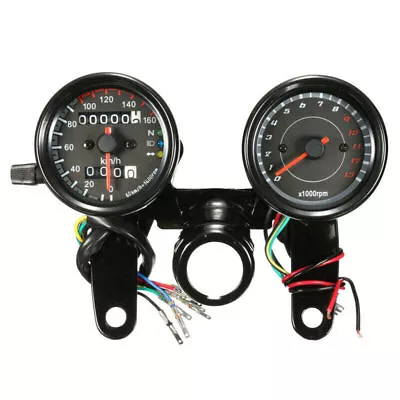 Universal Motorcycle LED Odometer & Tachometer Speedometer Gauge RPM KM/H • $26.09