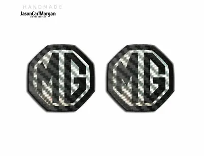 MG ZR ZSGF MK1 LE500 Badge Logo Insert Set Front Rear Logo Carbon Fibre 59mm • £12.50