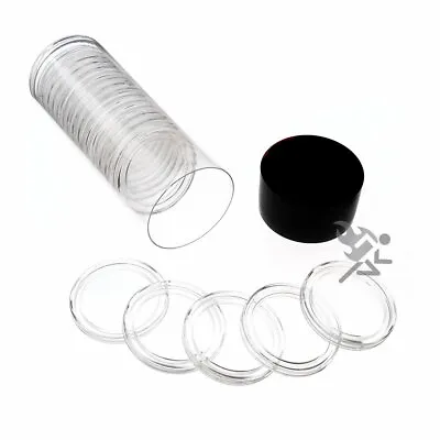 Black Capsule Tube & 20 AirTite H34 Direct Fit Coin Holder For 1/2oz Maple Leaf • $21.95