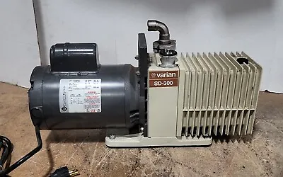 Power Tested Varian SD-300 Dual Stage Rotary Vane Vacuum Pump 120V AC  3/4 HP • $203.77