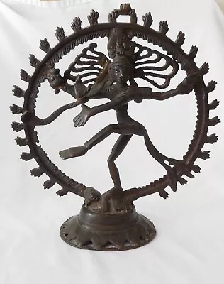 Vintage Temple Hindu Bronze Dancing Shiva Nataraja Figure • $89.95