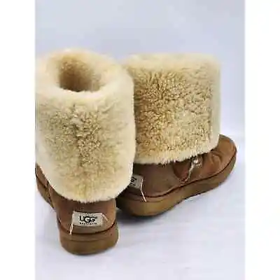 Ugg Boots Women Sz 8 Winter Chestnut Classic Tall Suede Sheepskin Mid Calf Tall • $23.99