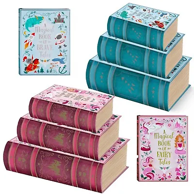 Childrens Gift Box 3 Nested Book Boxes Christmas Gift Keepsake Storage Bookcase • £18.75