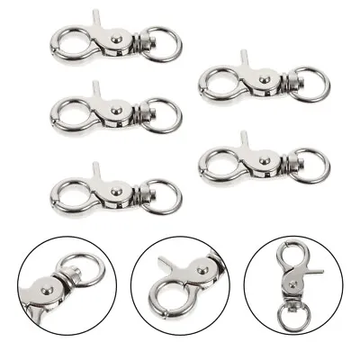 5 Pcs Small Bird Cage Spring Latch Hook Rabbit Door Clips Clasp • £6.86