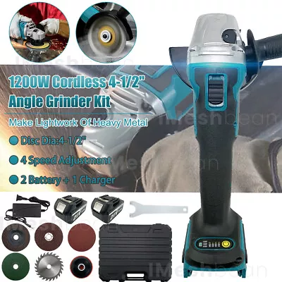 4-1/2  Electric Brushless Cordless Angle Grinder Kit 125mm Cut-Off Angle Grinder • $44.98