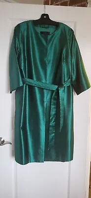 Marina Rinaldi NEW Emerald Green Wool & Silk Belted Duster Coat Size MR27/US 18W • $389