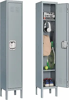 Single Door Metal Locker Steel Storage CabinetOffice School Gym Metal Cabinet • $109.99