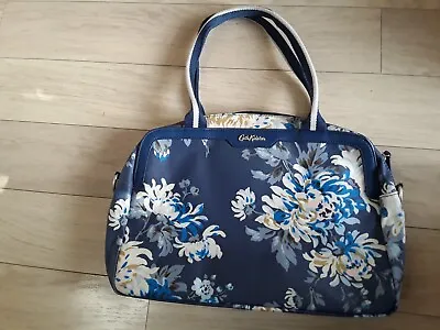 Cath Kidston Blue Floral Oilcloth Medium Two-handle Day Bag/handbag York Flower • £13.99