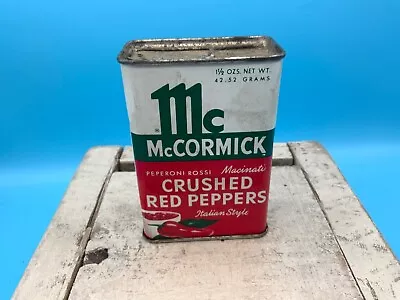 Vintage McCormick  Crushed Red Pepper  Tin Empty 1.5 Oz. • $6.99
