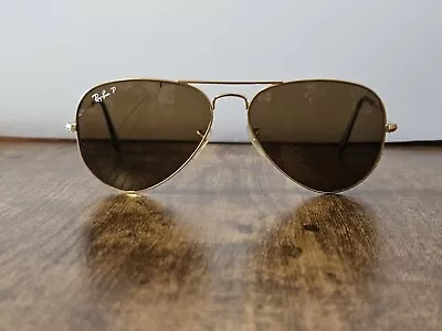 Vintage Ray Ban Rb 3025 Gold Aviator Large Metal 001/57 Sunglasses Frame 58/14 • $51.39