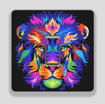 Colourful Lion Head UK Light Switch Vinyl Sticker Decal • £2.99