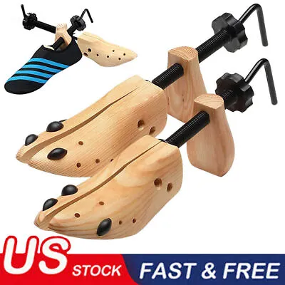 2024 One Pair 2-way Wooden Adjustable Shoe Stretcher For Men Women Size 9-13 • $0.99