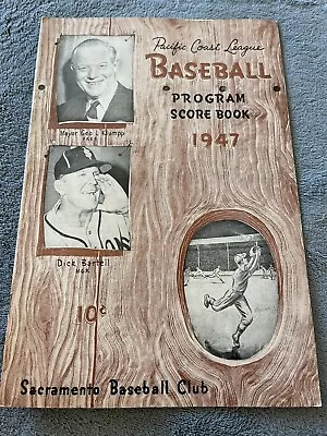 Rare 1947 Sacramento Solons Program Scorebook Baseball Team Pacific Coast League • $28.50