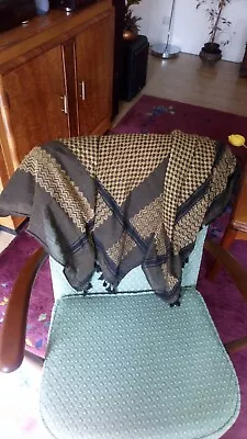 £16.99 • Buy Original Hirbawi Made In Palestine Kufiya Keffiyeh Scarf Shemagh Brown/gold