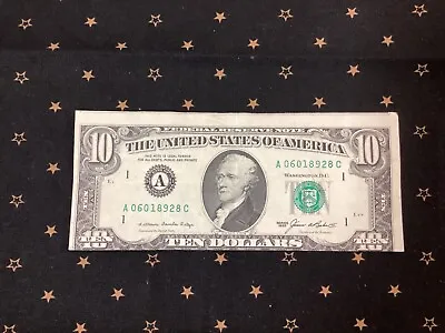 1985a Us $10 Dollars Major Miscut Alignment Error Note - L.ts.29 • $114.08