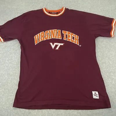 VTG Virginia Tech Hokies Shirt Mens Size 2XL Maroon Embroidered Patch Maroon • $10.99