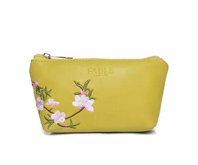 The Olive House® Blossom Mustard Yellow Make Up Bag Pouch Brushes Pencil Case  • £5.99