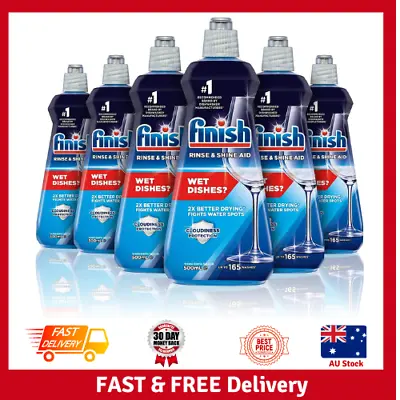 Finish Dishwashing Rinse Aid Regular Liquid 500mL (Pack Of 6) Free Postage • $75.99