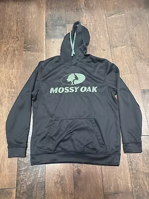 Mossy Oak Mens Hoodie Black Pullover Spell Out Long Sleeve Kangaroo Pockets L • $14.99