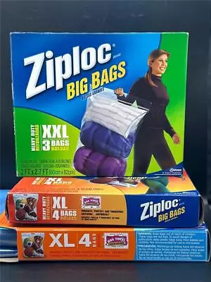 ZIPLOC BIG BAGS XL XXL Lot Of 11 Bags Heavy Duty NEW 10 20 Gallon • £35.15