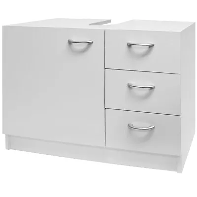 CASARIA® Under Sink Cabinet Bathroom Furniture Storage Unit Basin Cupboard White • £44.95