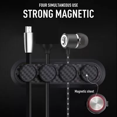 £6.12 • Buy Magnetic USB Cable Organizer Holder Desktop Silicone Cable Winder Clip