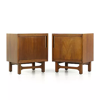 Cavalier Furniture Mid Century Walnut Nightstand - Pair • $3147