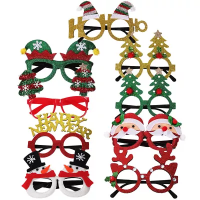  9 Pcs Christmas Eyeglasses Props Xmas Funny Eyewear Child Filler • £11.95