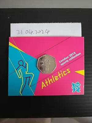 London 2012 Olympic BUNC Athletics 50p Carded Coin Free Post With 24 Tracked • £6.88