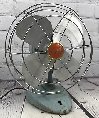 Vintage McGraw Edison Co Zero Wall Table Desk Fan 120V Blue Model 1250R Works • $49.99