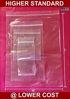 1000-10000~ 2 Mil Clear Zip Reclosable Lock Clear Poly Bag 1.5x2  Up To 10x10  • $22.85