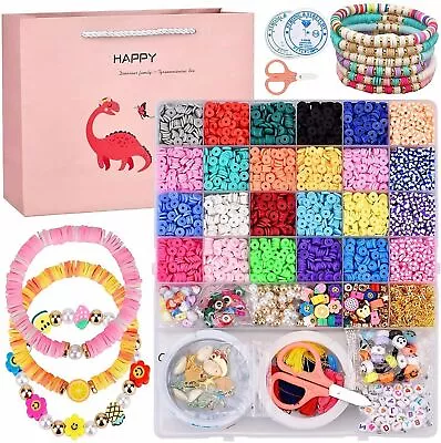 £9.88 • Buy 1Set Jewelry DIY Kit Clay Spacer Beads Bracelet Making Ceramic Beads Colorful