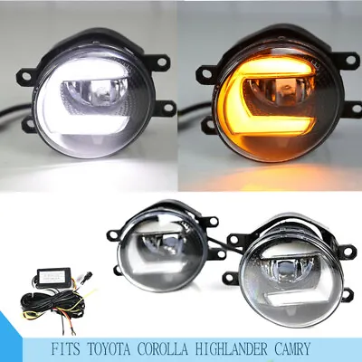 Pair Fits Toyota Corolla Highlander Camry Bumper LED Fog Lights Lamps W/wiring • $59.99