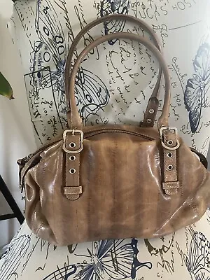 Vintage Francesco Biasia Leather Handbag - Two Tone Browns - Made In Italy • $30