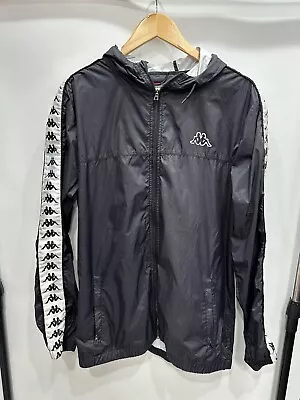 Men’s KAPPA Windbreaker Black Iconic Jacket Size L • $28