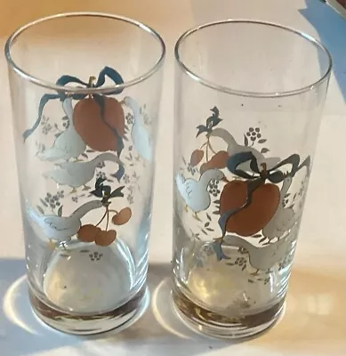 Drinking Glass International China Marmalade Apple Ribbon Geese Set Of 2 • $5.39