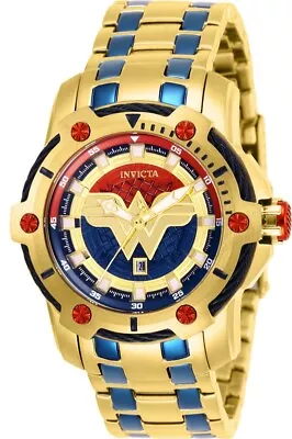 Invicta 39mm Limited Edition DC Comics WONDER WOMEN Bolt Gold Plated Watch 26839 • $149.99